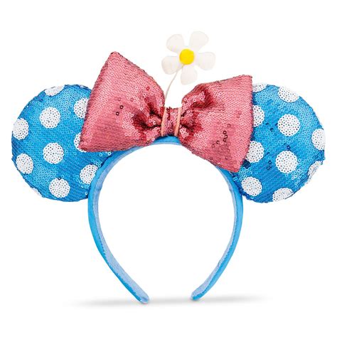 Disney Minnie Ears Headband Blue And White Polka Dots