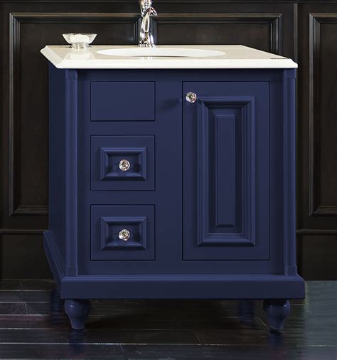 Shaker style single sink bathroom vanity, blue gray. 30 Most Navy Blue Bathroom Vanities You Shouldn't Miss ...