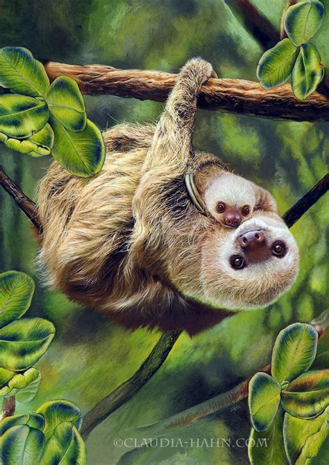 Two Toed Sloths Baby Sloth Happy Sloth Day Etsy