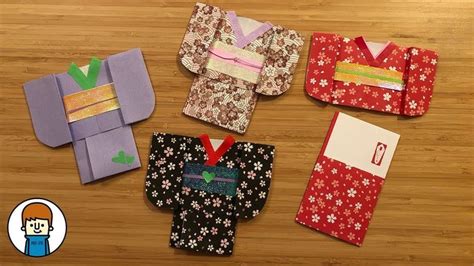 折り紙で作るかわいい着物のポチ袋｜ ぽち袋 手作り 折り紙 ぽち袋 折り紙