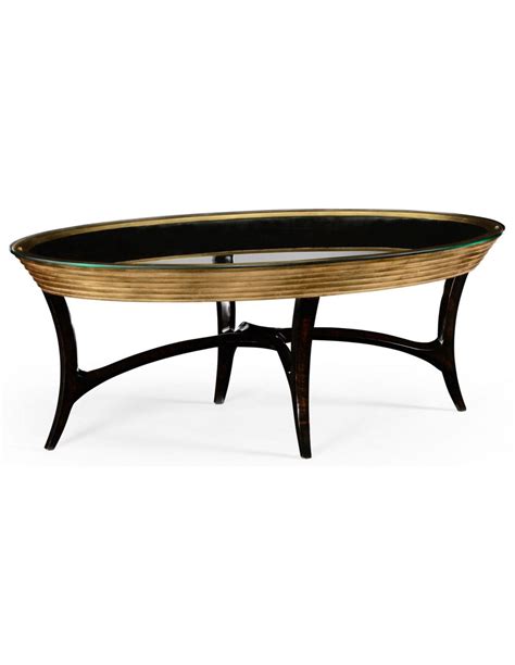 Oval Black Lacquer And Coffee Table 10