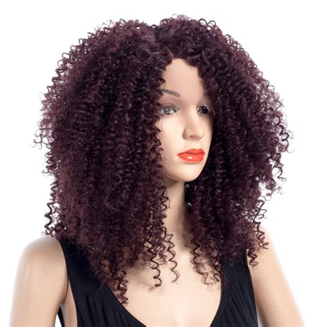 Elegant Muses 18 Medium Wigs Heat Resistant Synthetic Lace Front Curly Wigs For Women African