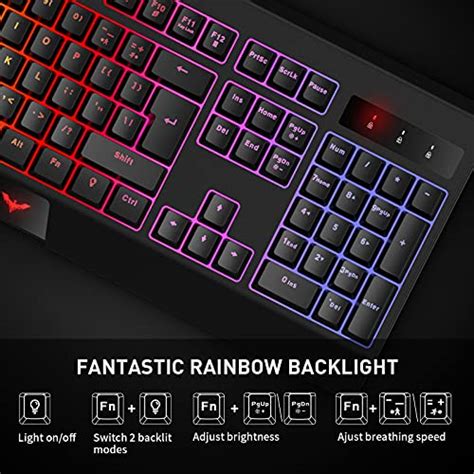 Havit Rainbow Backlit Wired Gaming Keyboard 104 Keys Gaming Keyboards