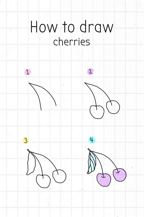 Free Vector How To Draw Cherries Doodle Tutorial Vector