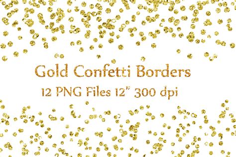 Gold Glitter Confetti Borders By Chilip Design Bundles