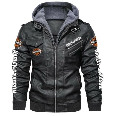 Shop Harley Davidson Hooded Biker Leather Jacket M Styles