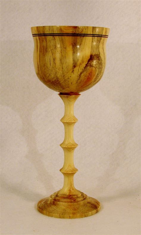 Decorative Turned Wood Goblet Of Pinyon Pine 7 34 By 3 38 Finish