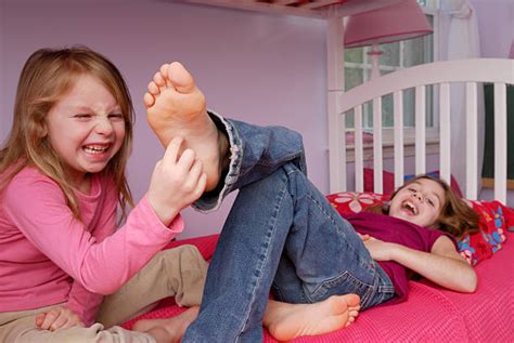 Tickling Little Girls Two People Sister Stock Photos Pictures