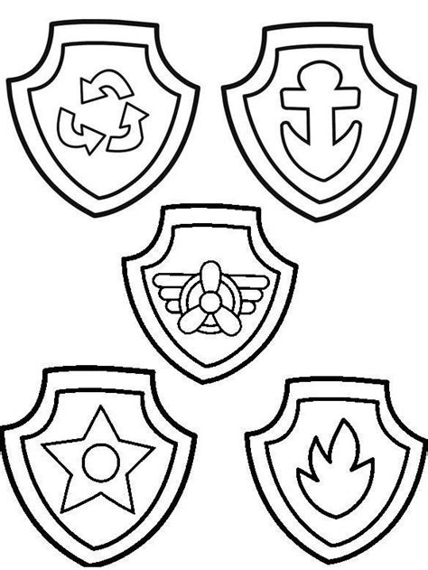 Paw Patrol Coloring Badges Coloring Pages