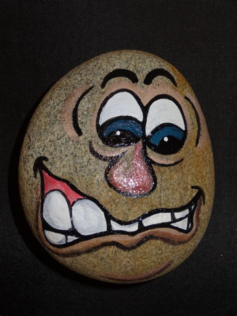 Funny Face For The Garden Rock Painting Patterns Rock Painting Ideas
