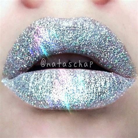 Sparkle Glitter Silver Lips Fantasy Makeup Pinterest