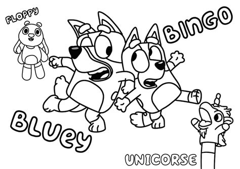 Bluey And Bingo Colouring Page Etsy
