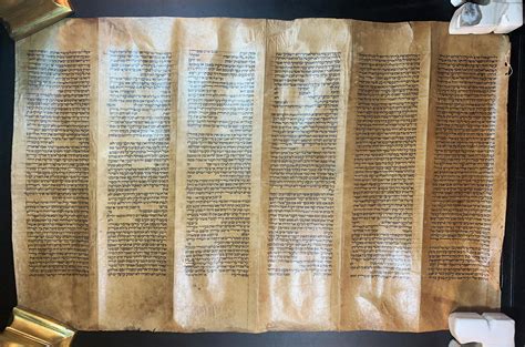 At Auction Antique Torah Scroll Fragment Of Exodus Ten Commandments