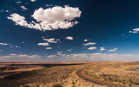 White Clouds And Blue Sky Road Desert Sky Hd Wallpaper Wallpaper Flare