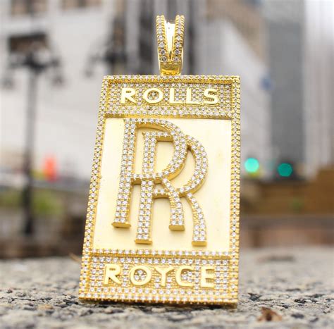 Rolls Royce Bar Pendant Sterling Silver Rolls Royce Logo Rolls Royce