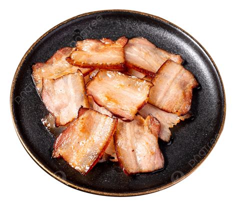 Bacon On A Plate Plate Bacon Food Png Transparent Image And Clipart