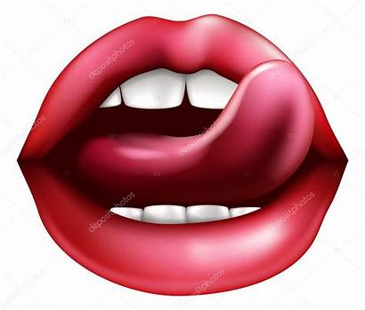 Lips Licking Vector Illustration Tongue Mouth Depositphotos