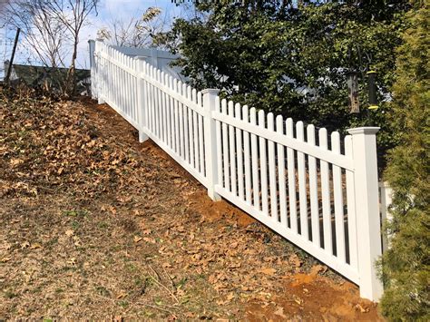 Racked Up Hill Spaced Picket Vinyl Fence Add A Link Fence Company