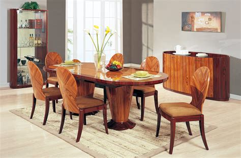 Gate legged dining tables have been around for a long time now, and they still provide a good answer for small homes that lack an area in which to set up a the traditional way to extend a formal dining table is to insert extra 'leaves', or segments, that are inserted once the two opposite ends of the. D92 Brown Lacquered Formal Dining Room Set