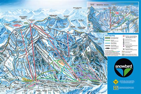 Utah Ski Maps Snowbird Ski Resort Trail Map