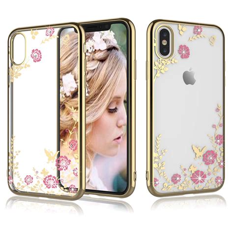 tekcoo phone case iphone xs max iphone xs iphone xr iphone x floral flower cute glitter