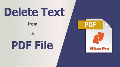 How To Delete Text From A Pdf File Using Nitro Pro Youtube