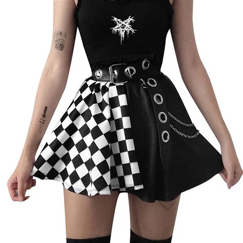 Buy Women Mall Goth Skirts Gothic Mini Skirts Aesthetic Skirt Y2k High Waist Skirts Pleated