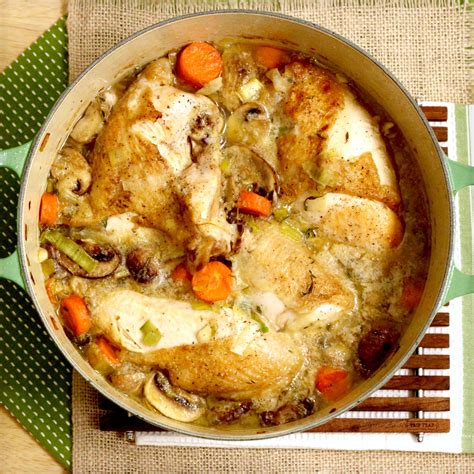 Quick-Braised Chicken with White Wine and Vegetables - TasteFood