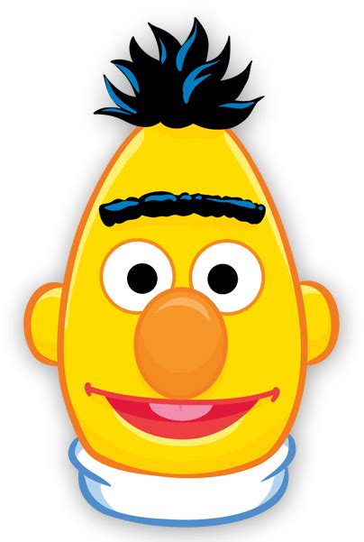 Pegatinas Para Niños Sesame Street Bert Face Clipart 600x600 Png
