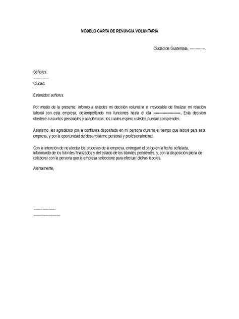 28 Carta De Renuncia Chile Voluntaria Civiahona