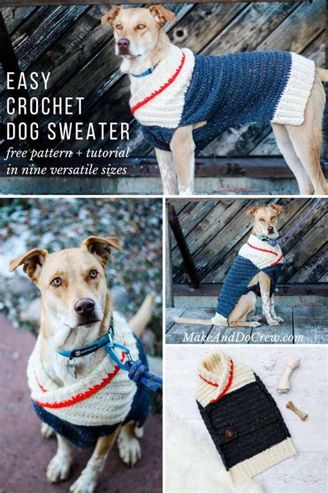 Easy Crochet Dog Sweater Free Pattern Tutorial In 9 Sizes Artofit