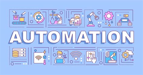 Automation Word Concepts Blue Banner Innovative Technology