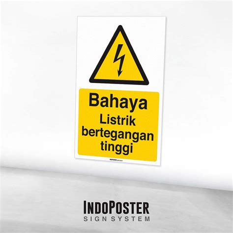 Jual Stiker Safety Sign Rambu K3 Bahaya Listrik Bertegangan Tinggi Iso