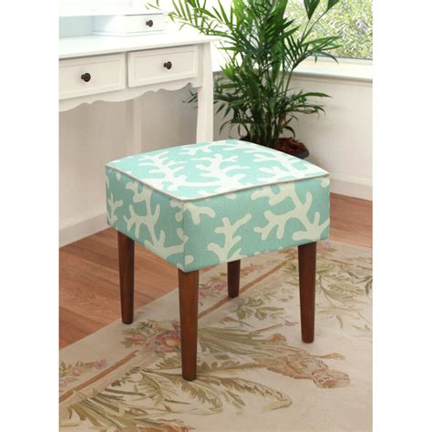 123 creations coastal coral upholstered vanity stool and reviews wayfair ca