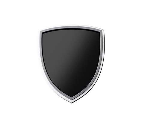 3d Shield Black Shield Metal Shield Silver Shield 3d Illustration