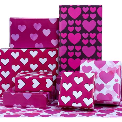Birthday Wrapping Paper For Girls Women Girfriend Pink Heart T