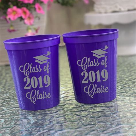 Graduation Personalized Stadium Plastic Cups Graduation Favor Stadium Cups Class Of 2019 Class