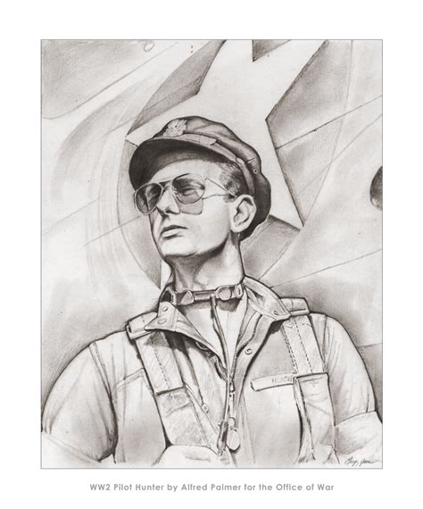 Wwii Pilot In Pencil Art Painting Old Images Drawings