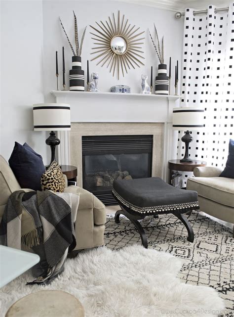 Neutral Eclectic Fall Tour Black White Living Room