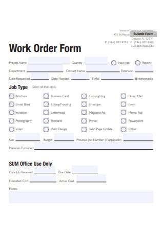 Sample Order Form Templates In Pdf Ms Word Excel