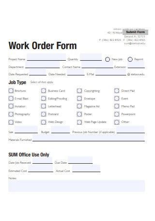 SAMPLE Order Form Templates In PDF MS Word Excel