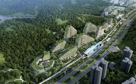Forest City Uma Cidade Coberta Por Plantas E árvores Na China