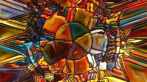 Digital Art Abstract Colorful Cgi Circle Glass Lines