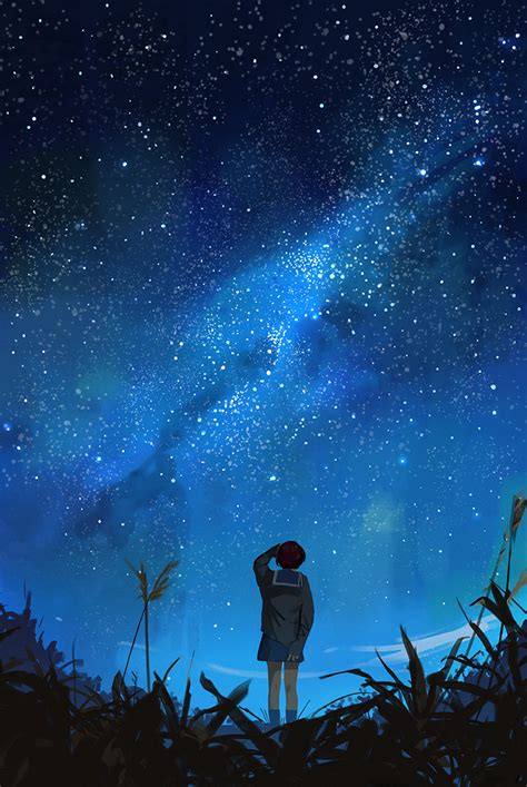 Stars By Snatti89 Sky Anime Sky Aesthetic Anime Scenery