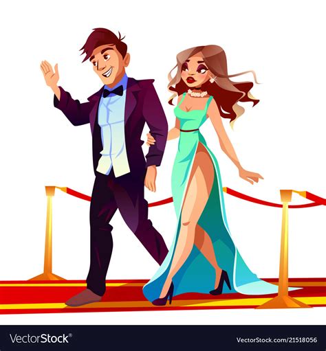 Famous Celebrities On Red Carpet Royalty Free Vector Image