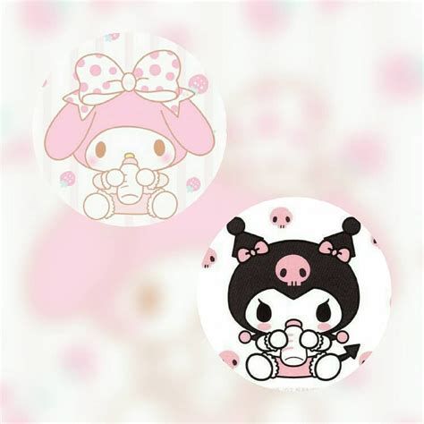 Baby Kuromi And My Melody Hello Kitty Pastel Pink Aesthetic Animated
