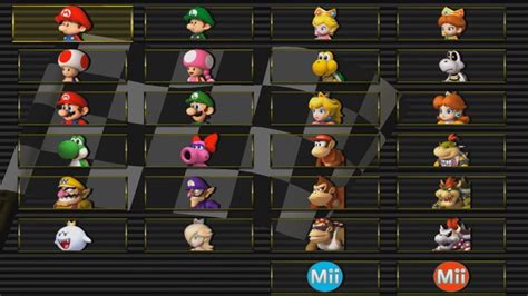 Mario Kart Wii All Characters Youtube