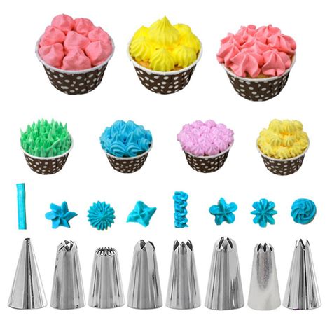 Pcs Piping Tips Cake Decorating Kit Set Pastry Icing Bag Baking
