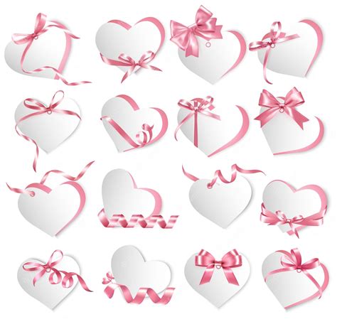 Premium Vector Set Of Beautiful T Shape Heart Cards With Pink T