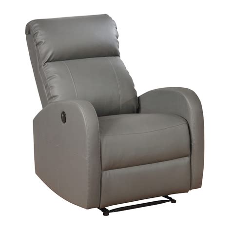 Ac Pacific Sean Grey Faux Leather Upholstered Powered Reclining Massage Chair In The Recliners